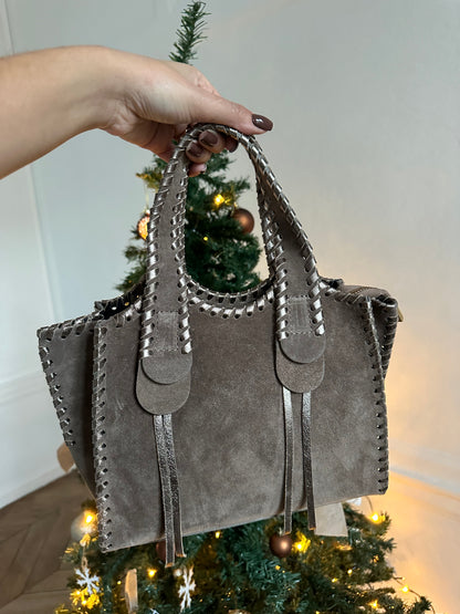 Sac Capucine 100% cuir - taupe 🇮🇹