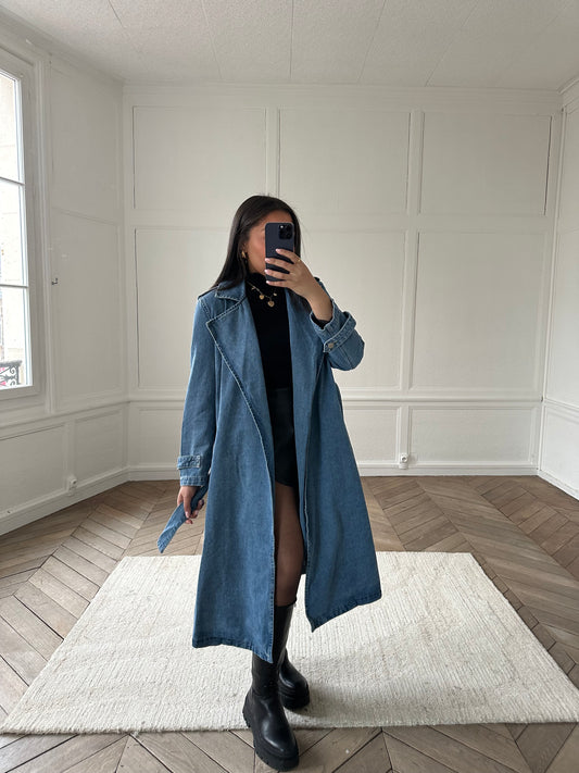 Trench en jean - bleu